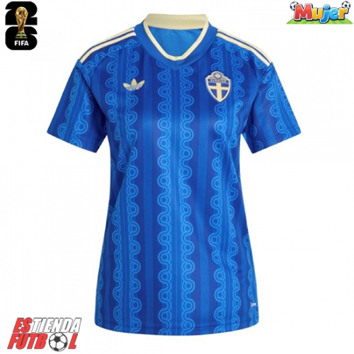 Suecia Segunda Equipación Mujer Mundial 2026 Manga Corta